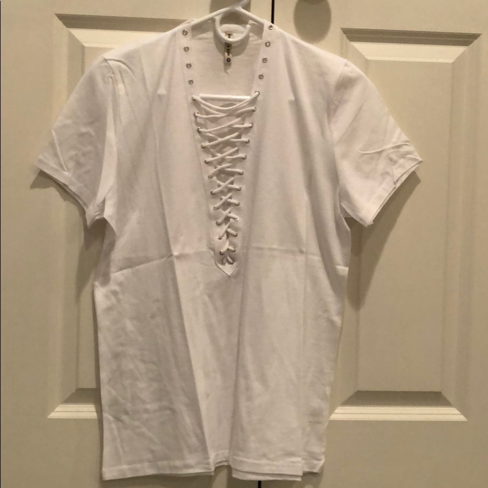 Emma & Sam white lace up shirt from LF